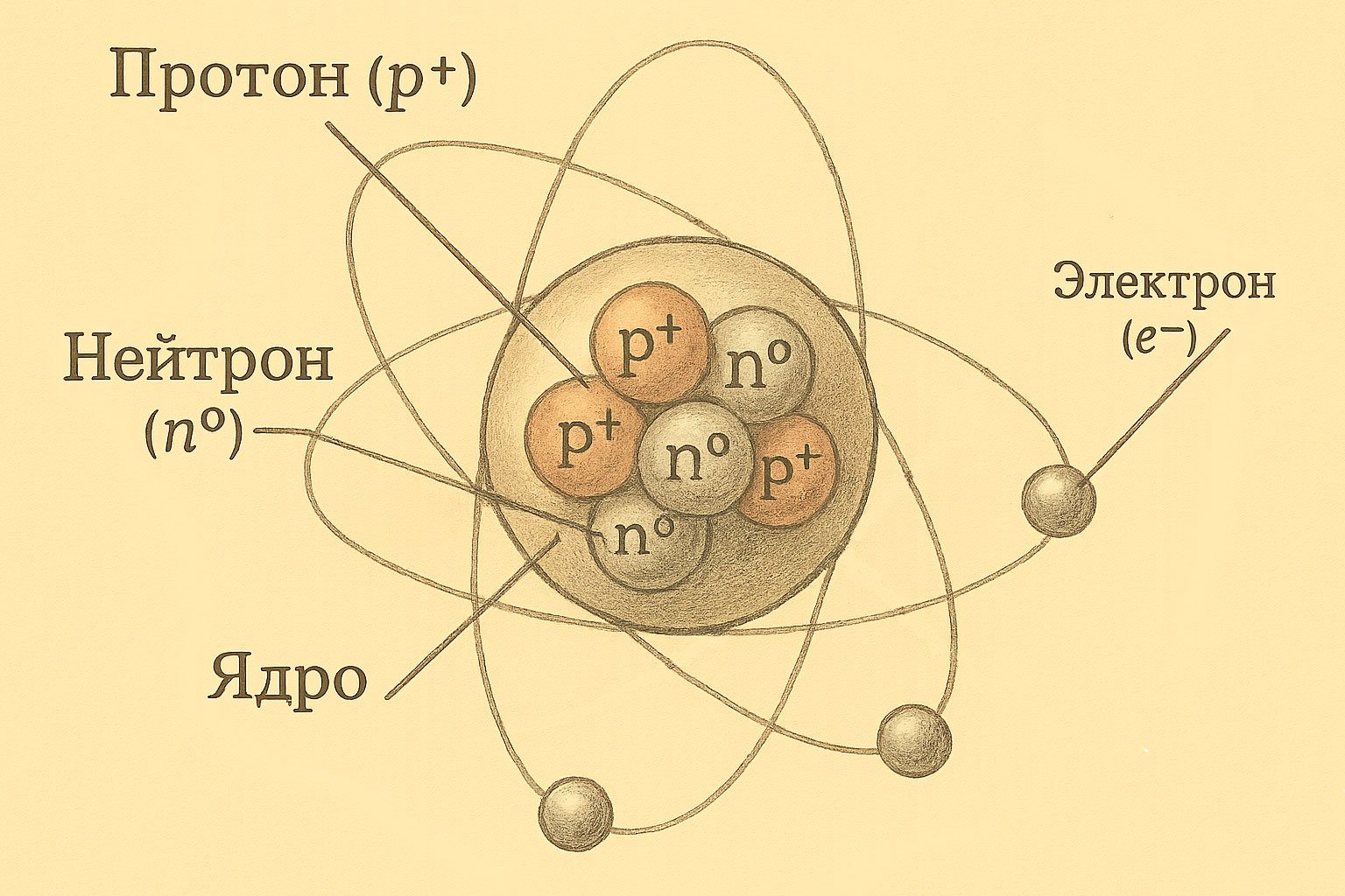 Строение ядра: протоны нейтроны электроны